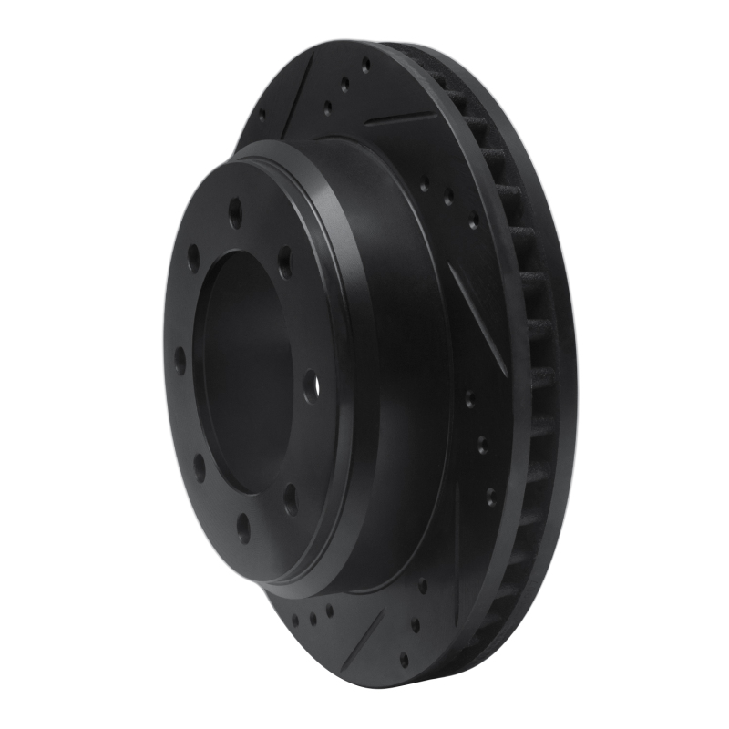 Ford E-150 Brake Rotor (1) - Rear Left - R1 Concepts - Drilled & Slotted - Black - `08-`25